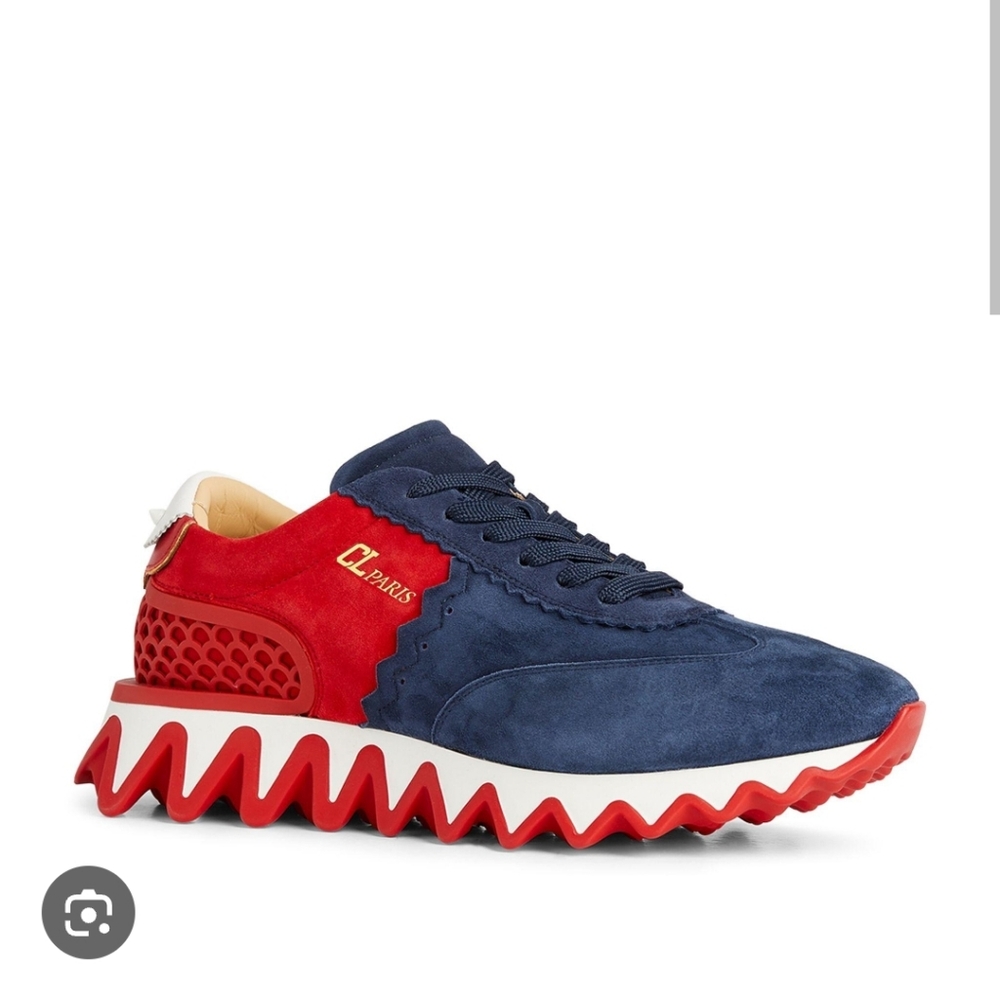 Christian Louboutin Loubi Shark Sneakers - Blue and Red
